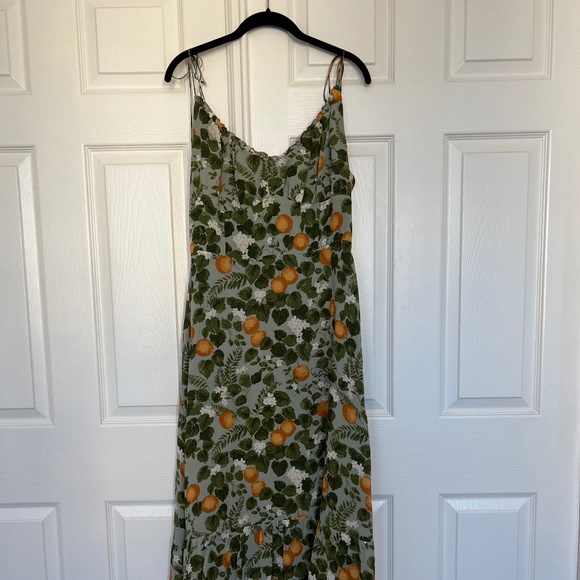 Reformation Green and Orange Midi Dress - Picture 5 of 8